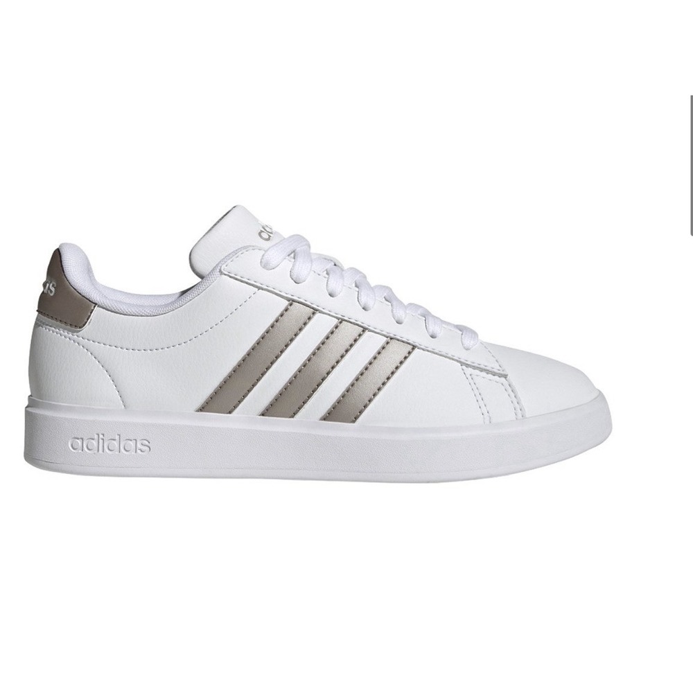 adidas Women's Grand Court 2.0 Tennis Shoes White Silver Size US 8.5